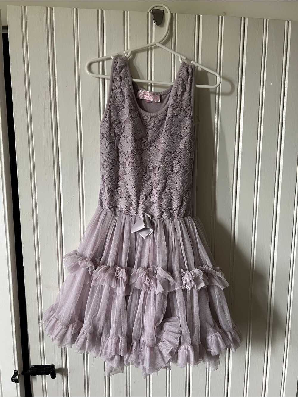 Popatu Girls Lavender Lace & Tulle Party Dress